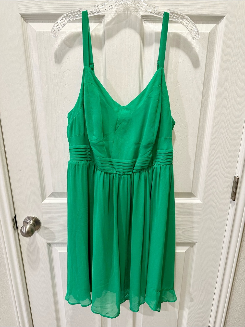 Torrid 1X Chiffon Green Pleated Skater Mini Dress